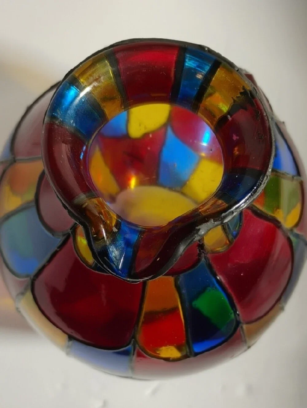 Vidrio Multicolor Stained Glass Style Decorative Wine Chiller Made In Mexico